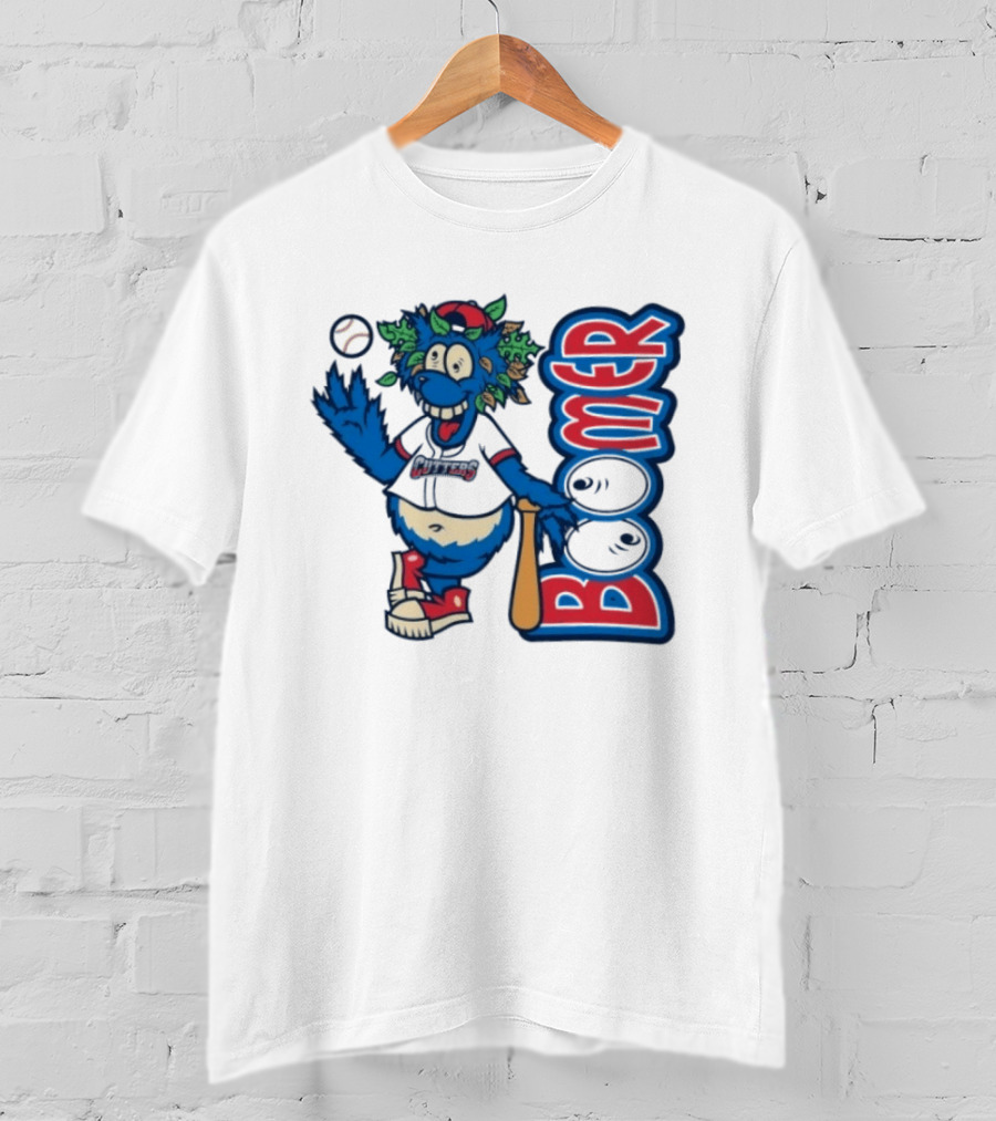 Boomer The Cutters Baseball Mascot With Bat And Ball T-Shirt