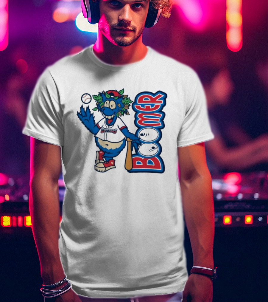 Boomer The Cutters Baseball Mascot With Bat And Ball T-Shirt