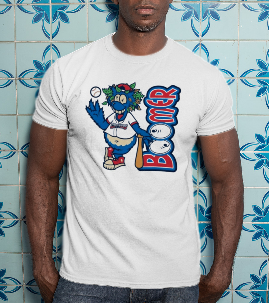 Boomer The Cutters Baseball Mascot With Bat And Ball T-Shirt