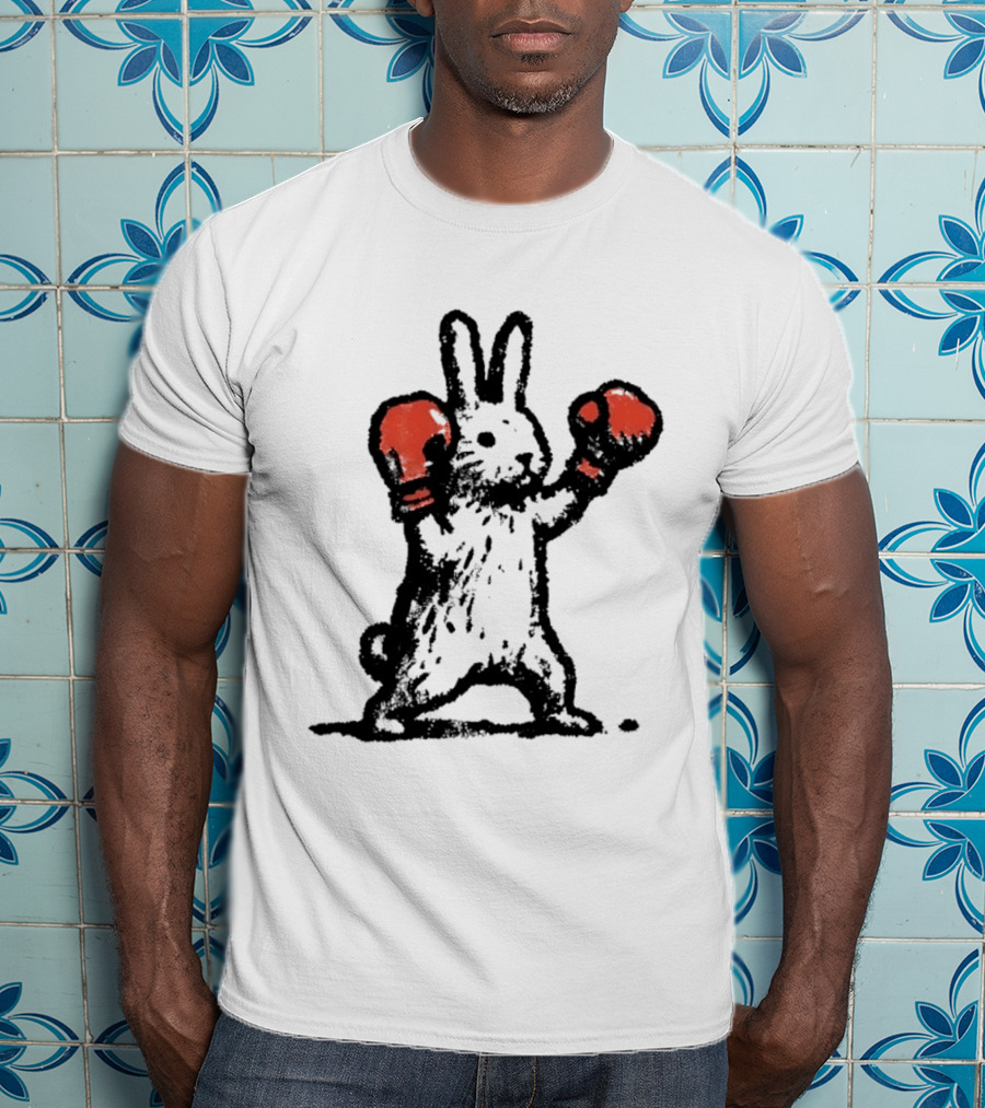 Boxing Rabbit Fighter Animal Sports Distressed T-Shirt