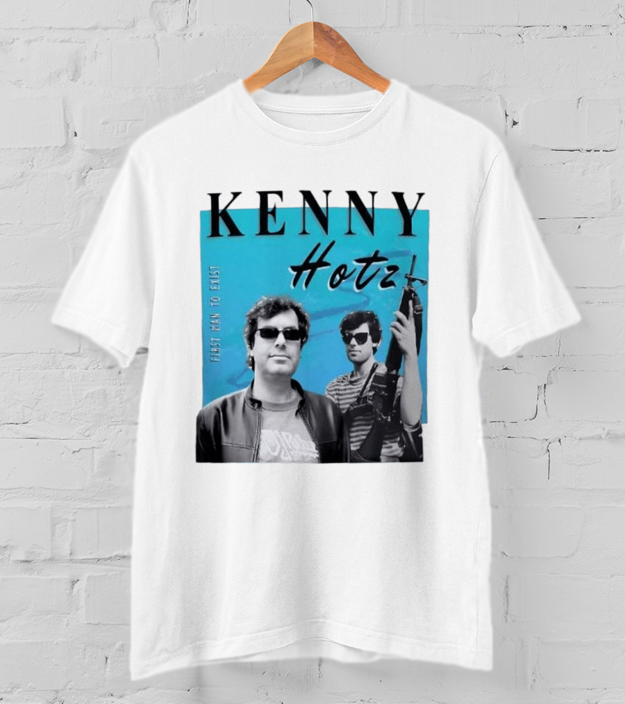 Kenny Hotz First Man To Exist Black And White Sunglasses Gun Image T-Shirt