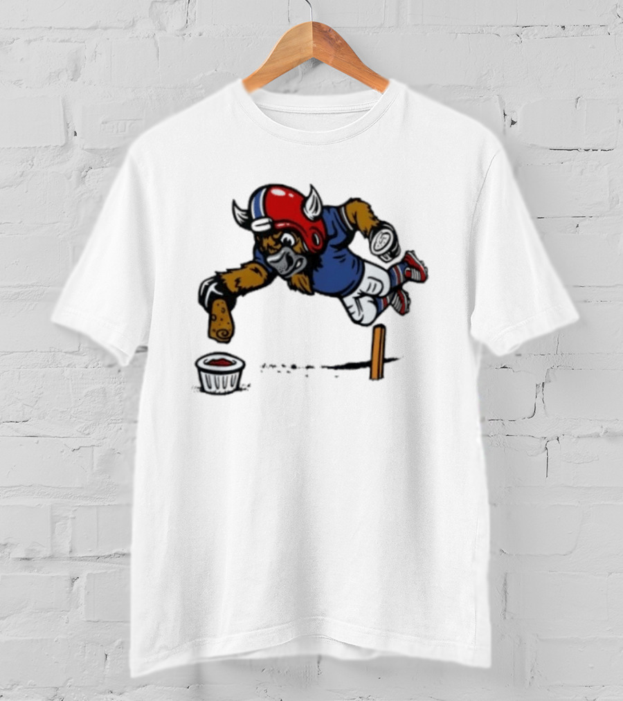 Buffalo Bills Mascot Football Helmet Diving Tortilla Chip Gameday Dip T-Shirt