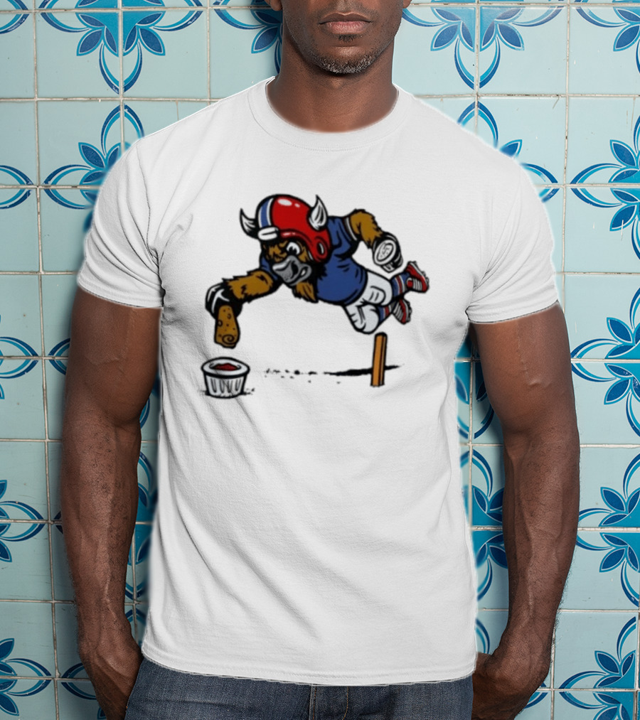 Buffalo Bills Mascot Football Helmet Diving Tortilla Chip Gameday Dip T-Shirt