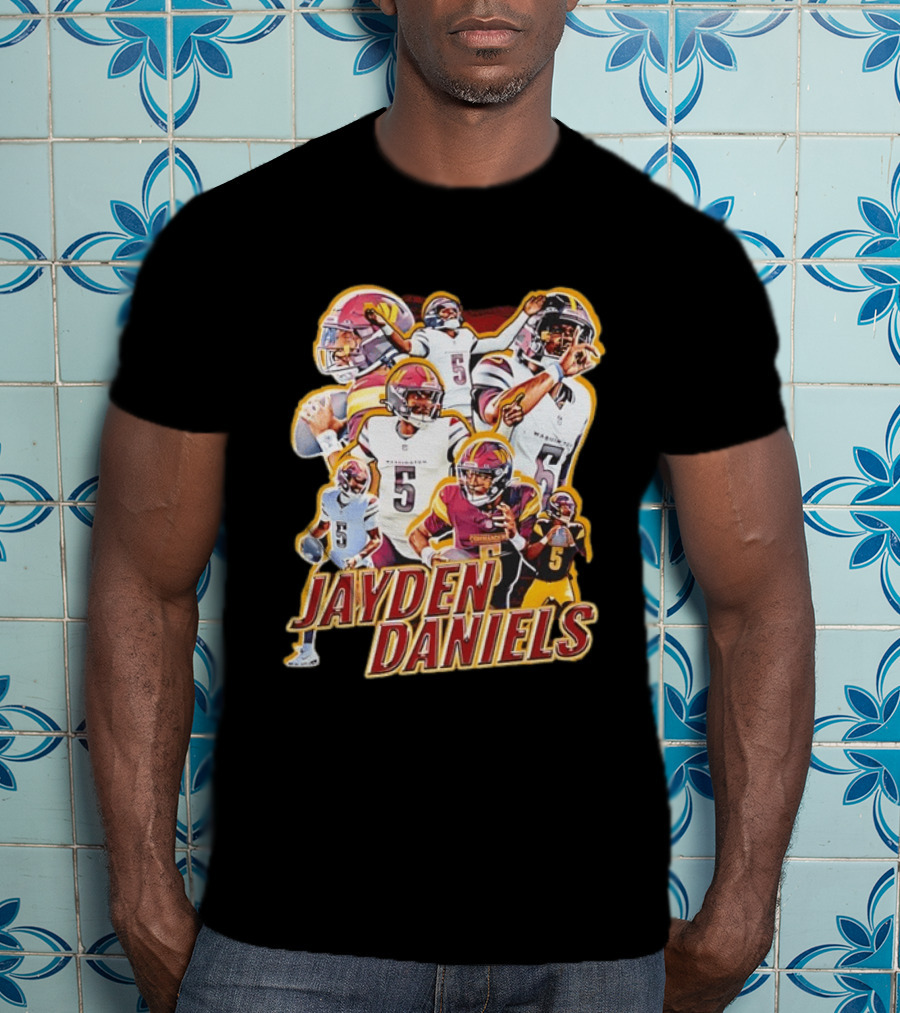 Jayden Daniels Washington Commanders Quarterback Number 5 T-Shirt