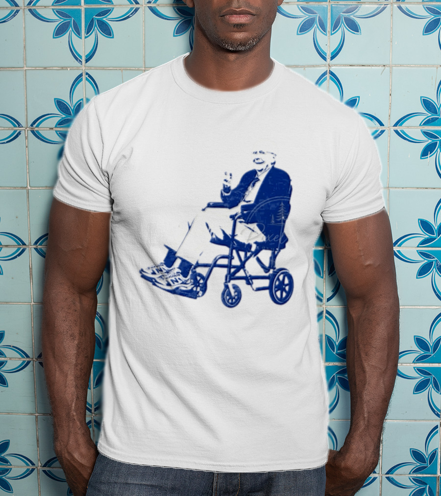 Kentucky Political Humor Go For Two Finger Man In Wheelchair Sneakers T-Shirt
