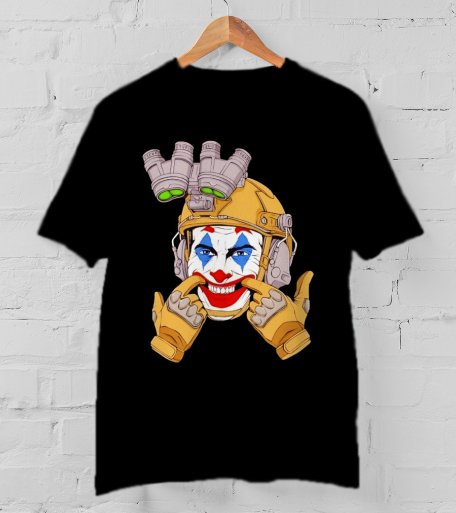 Joker Tactical Soldier Helmet Night Vision Clown Face T-Shirt