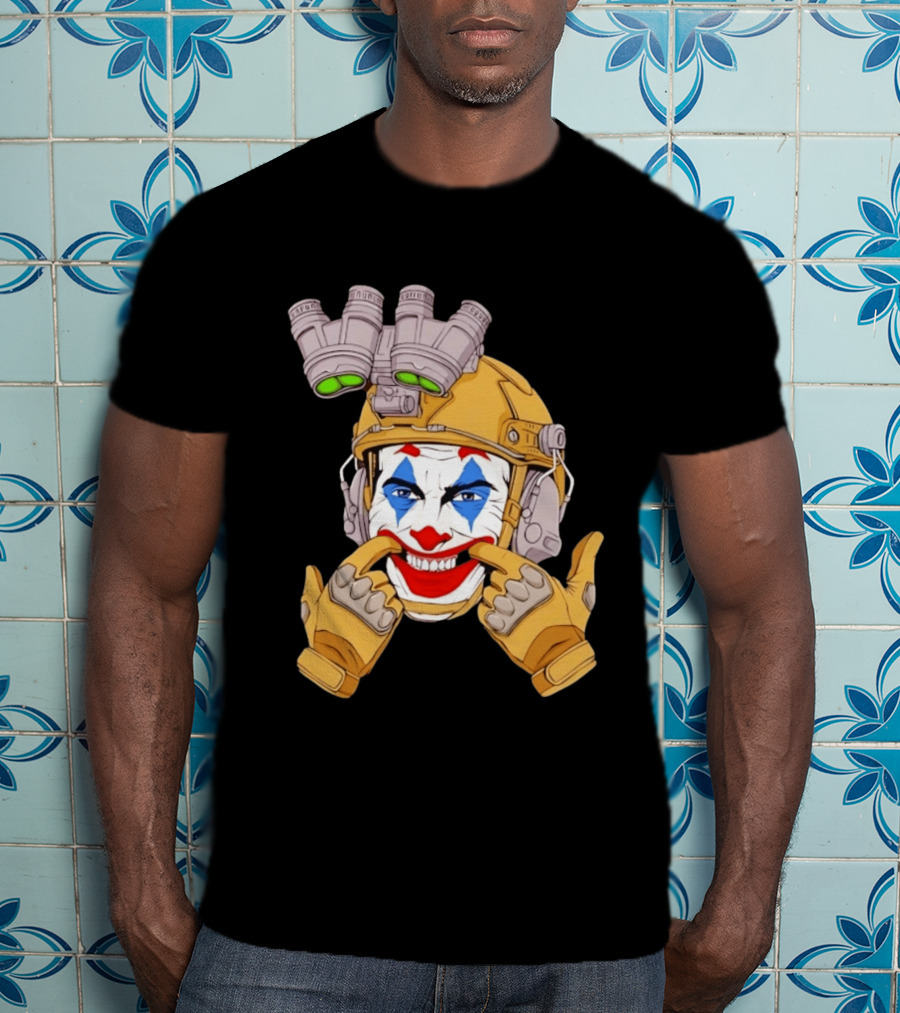 Joker Tactical Soldier Helmet Night Vision Clown Face T-Shirt