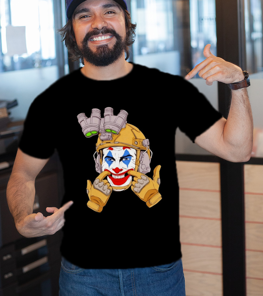 Joker Tactical Soldier Helmet Night Vision Clown Face T-Shirt