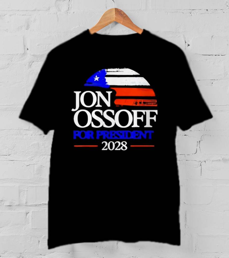 Jon Ossoff For President 2028 American Flag T-Shirt