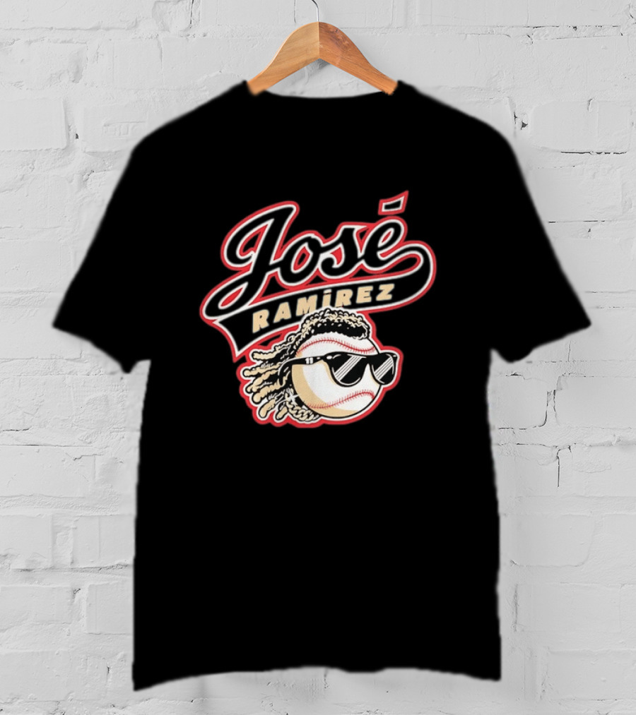 José Ramírez Cleveland Guardians Baseball Player Cool Baseball Icon With Sunglasses T-Shirt