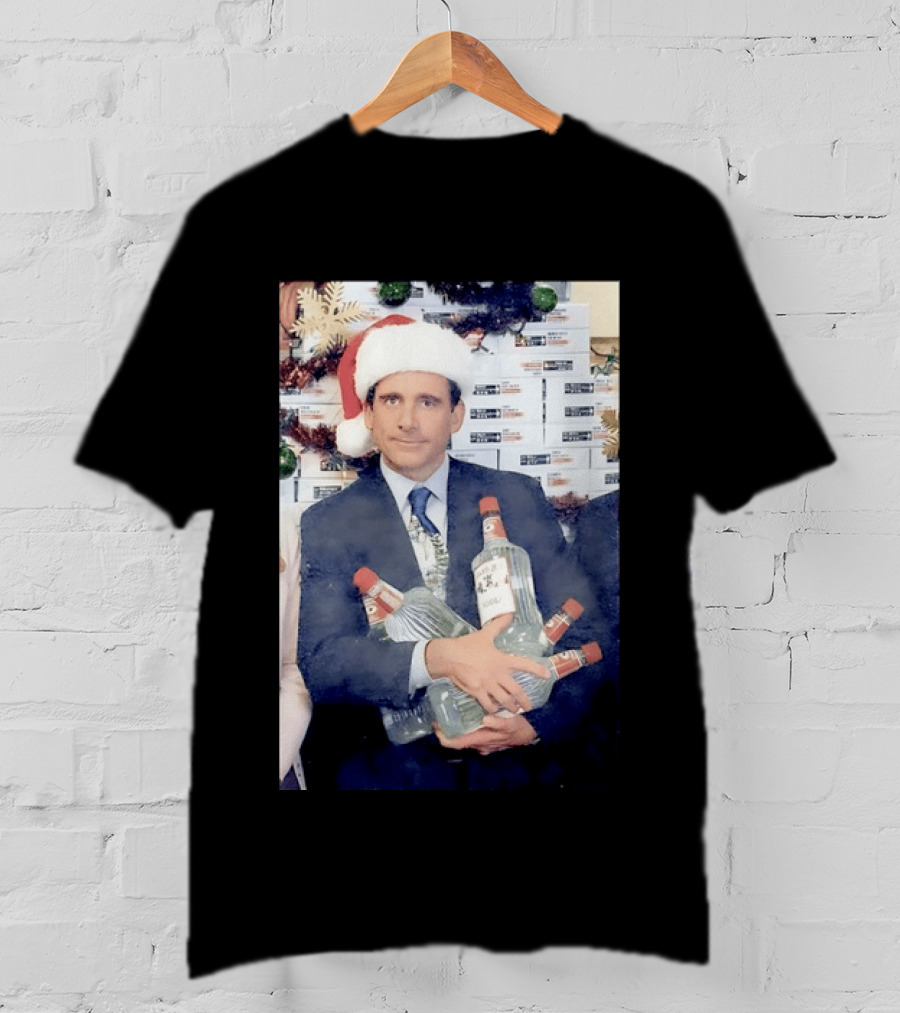 Michael Scott Holiday Party Vodka Santa Hat Scene T-Shirt