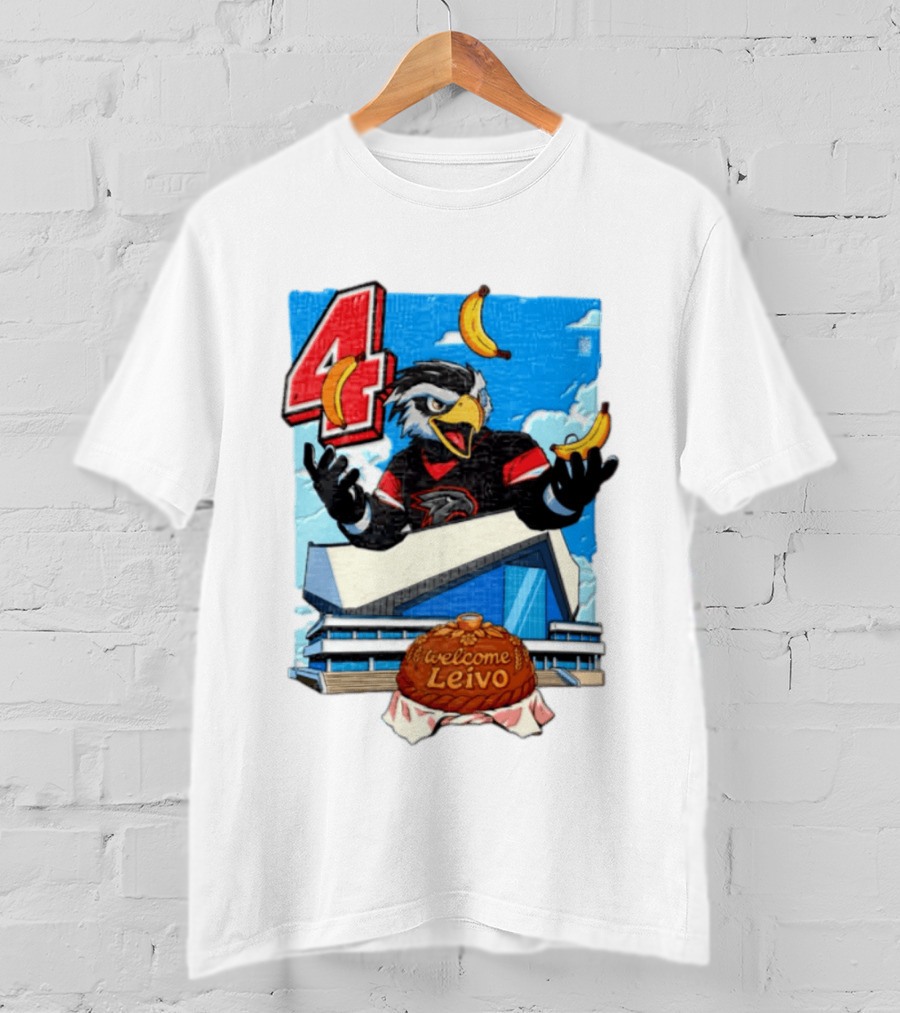 Leivo Welcome 4 Hawk In Hockey Jersey With Bananas In Front Of Arena T-Shirt