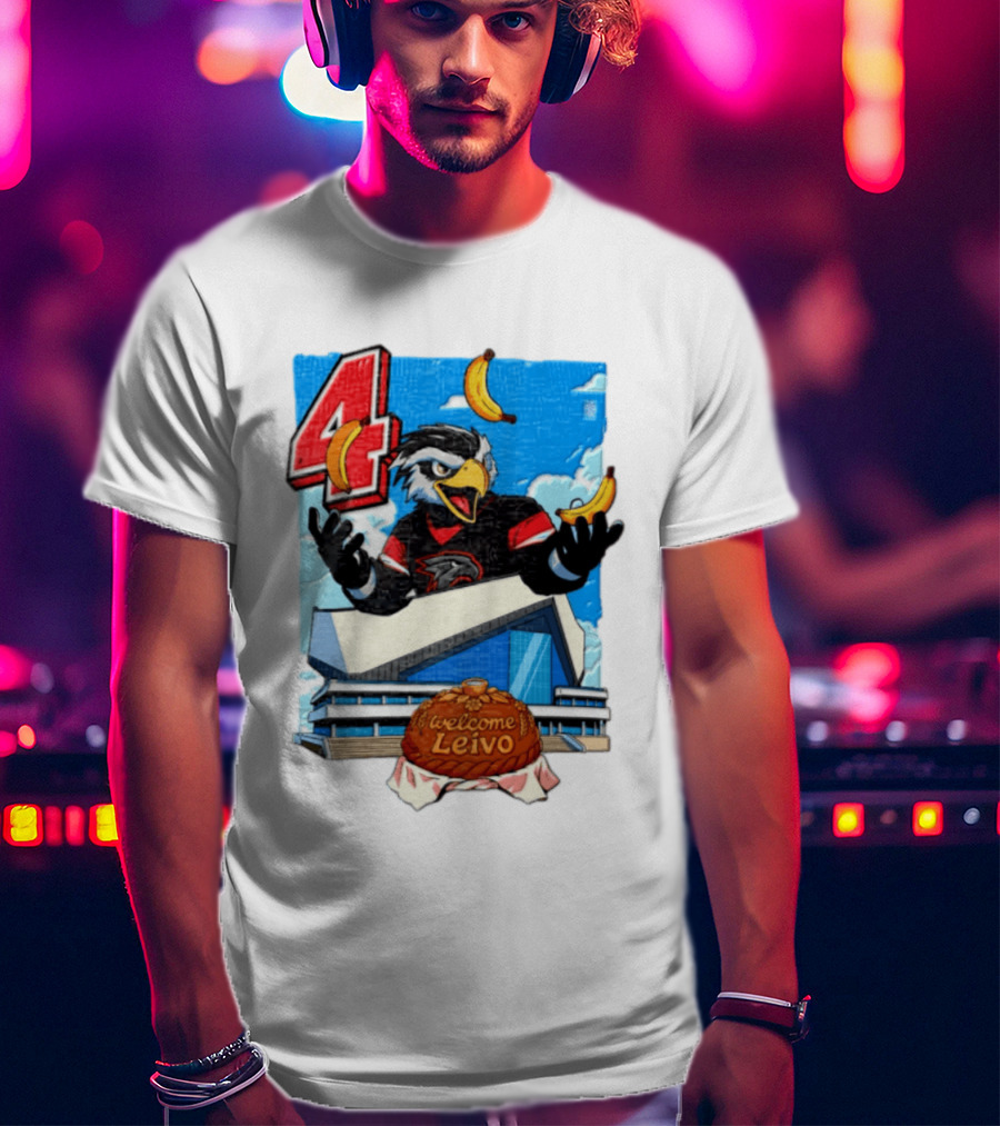 Leivo Welcome 4 Hawk In Hockey Jersey With Bananas In Front Of Arena T-Shirt
