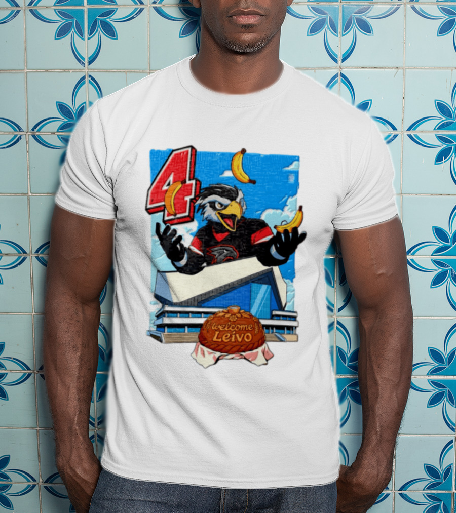 Leivo Welcome 4 Hawk In Hockey Jersey With Bananas In Front Of Arena T-Shirt