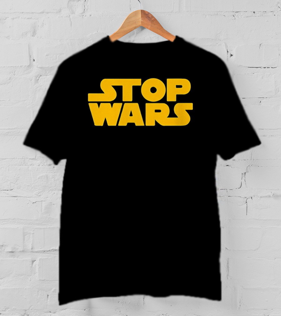 Stop Wars Peace Sci Fi Activism Iconic Yellow T-Shirt