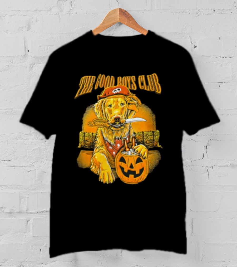 The Good Boys Club Pirate Golden Retriever Halloween Pumpkin T-Shirt