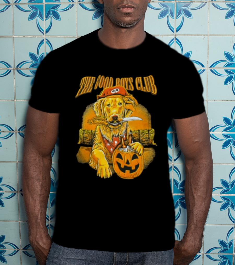 The Good Boys Club Pirate Golden Retriever Halloween Pumpkin T-Shirt