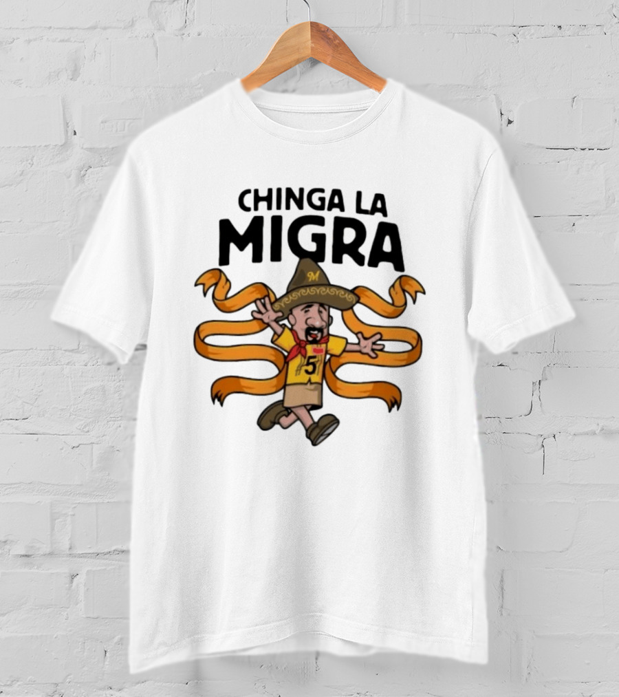Chinga La Migra Cartoon Number 5 Sombrero T-Shirt