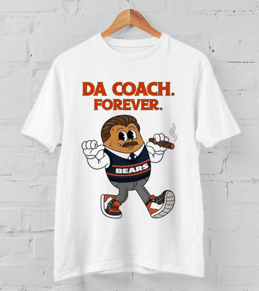 Chicago Bears Mike Ditka Da Coach Forever Iconic Cartoon Character Smoking Cigar T-Shirt