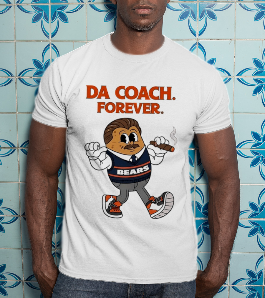 Chicago Bears Mike Ditka Da Coach Forever Iconic Cartoon Character Smoking Cigar T-Shirt