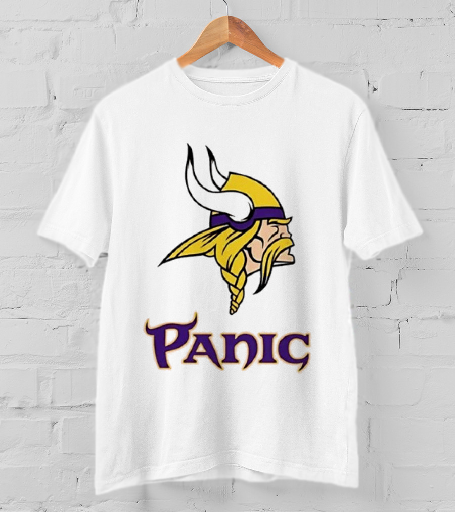 Minnesota Vikings Panic Viking Helmet Design NFL Fan T-Shirt