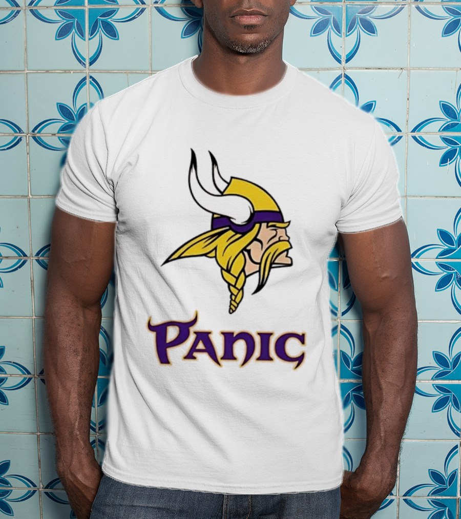 Minnesota Vikings Panic Viking Helmet Design NFL Fan T-Shirt