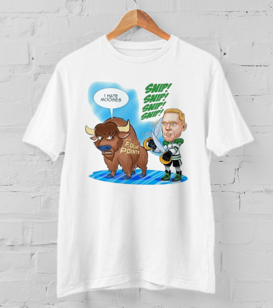 Dallas Stars No 96 I Hate Mooses Four Points Chip Chop Caricature T-Shirt