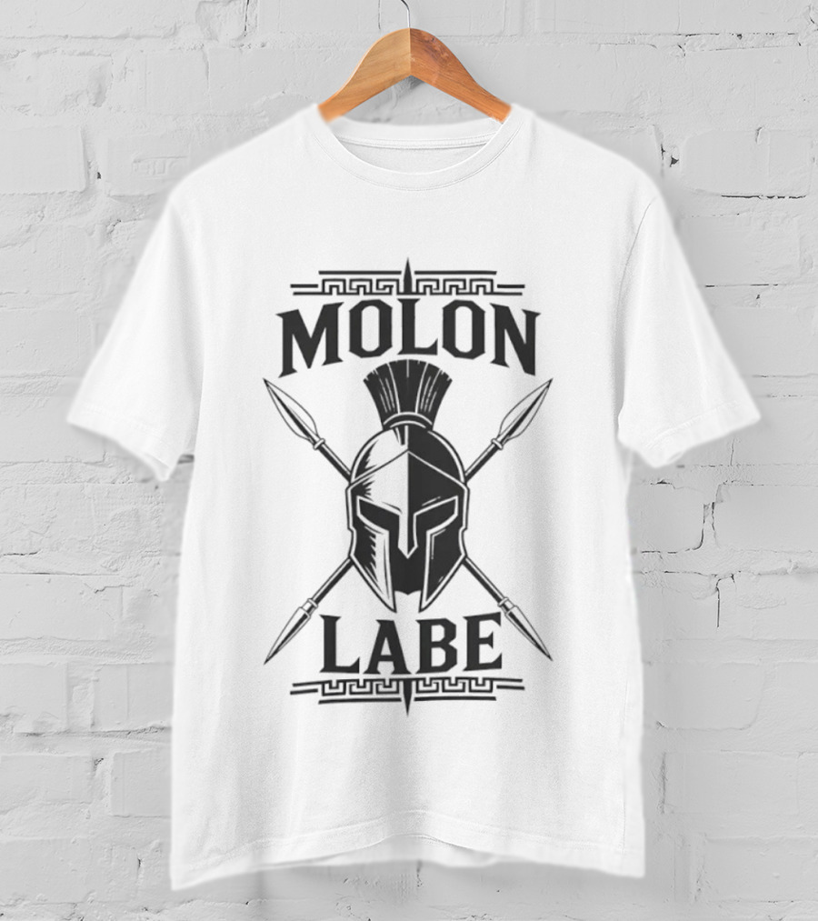 Molon Labe Spartan Helmet Crossed Spear Ack T-Shirt