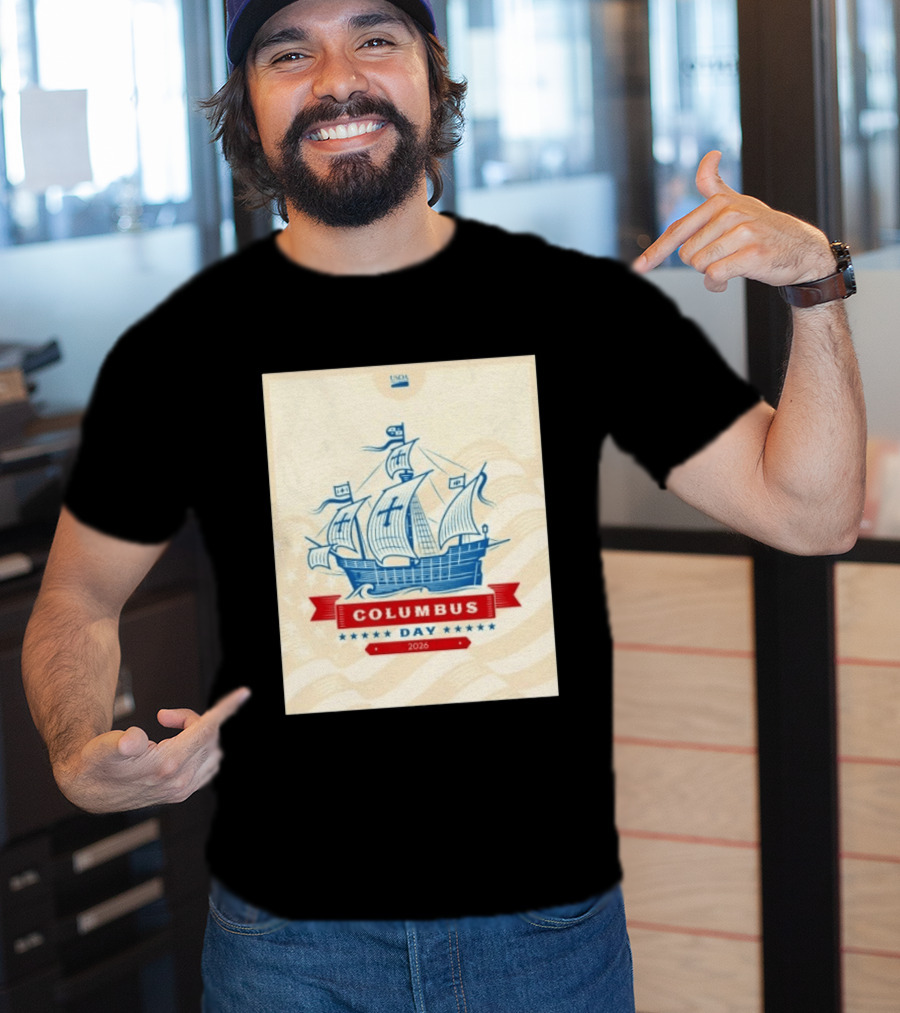 USDA Columbus Day 2026 Ship Celebration Stars And Stripes T-Shirt