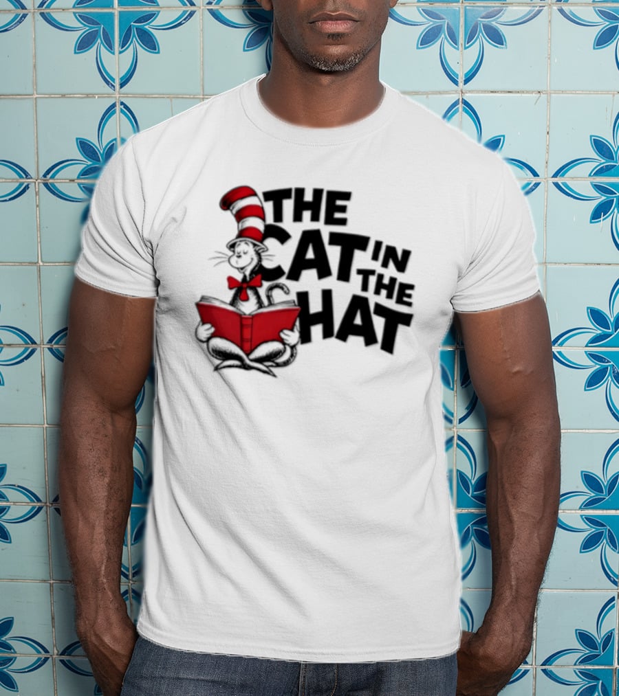 Dr Seuss The Cat In The Hat Reading Book T-Shirt