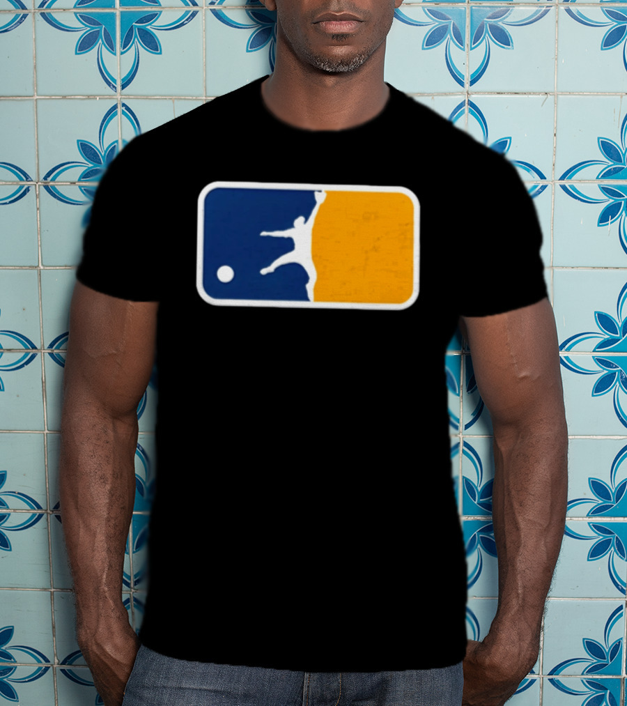 Milwaukee Brewers Baseball Leaping Catch Icon Luis Lara T-Shirt