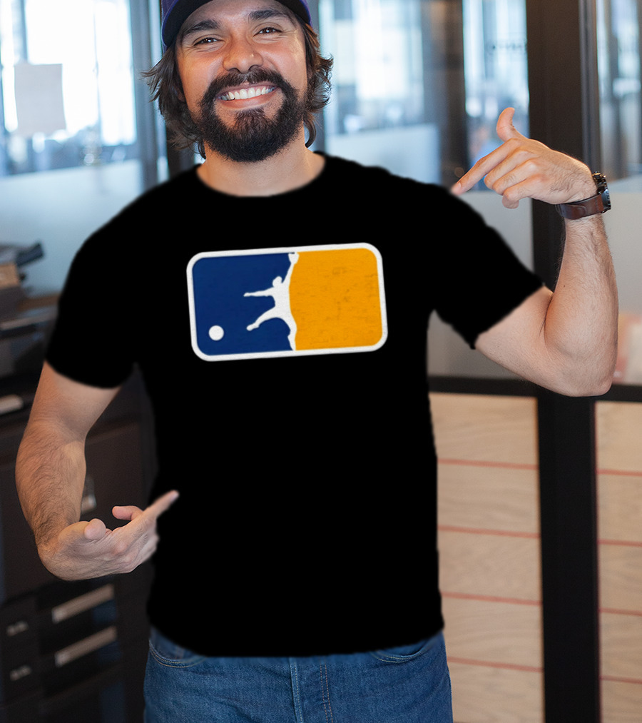 Milwaukee Brewers Baseball Leaping Catch Icon Luis Lara T-Shirt