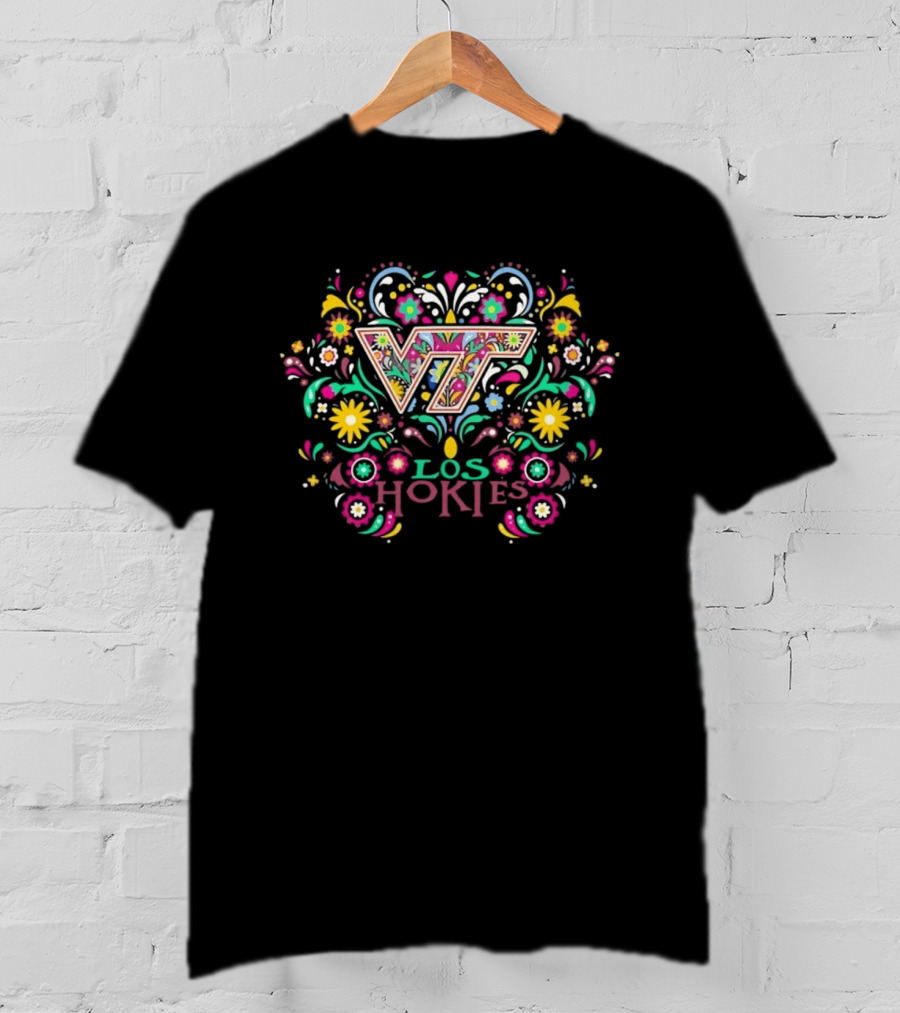 VT Los Hokies Dia De Los Muertos Floral NCAA 2026 T-Shirt