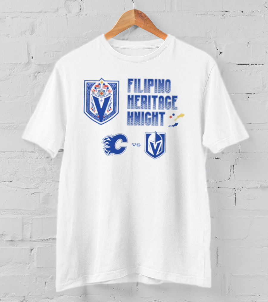 Filipino Heritage Knight Calgary Flames Vs Vegas Golden Knights Crossover Event T-Shirt
