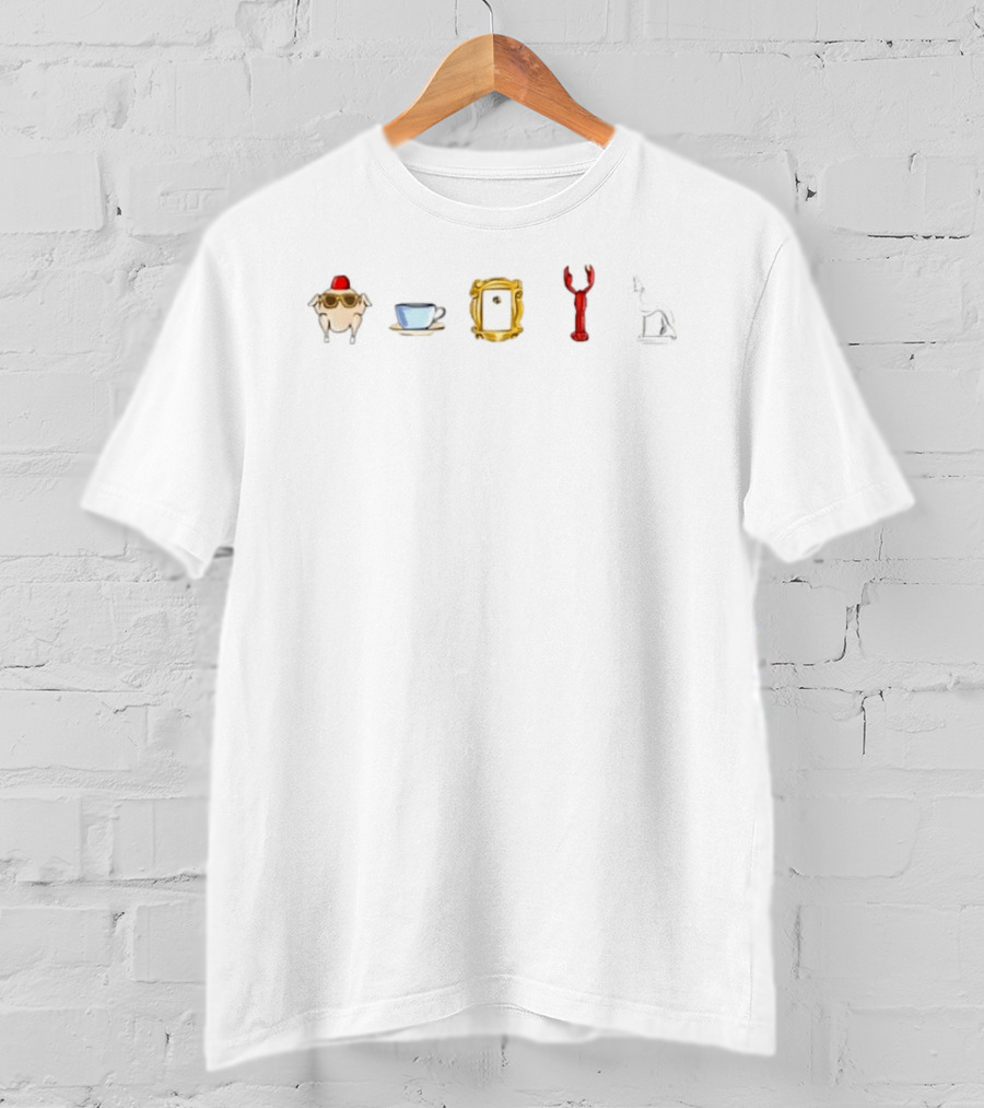 Friends TV Show Icons Thanksgiving Turkey Coffee Peephole Frame Lobster Elephant T-Shirt