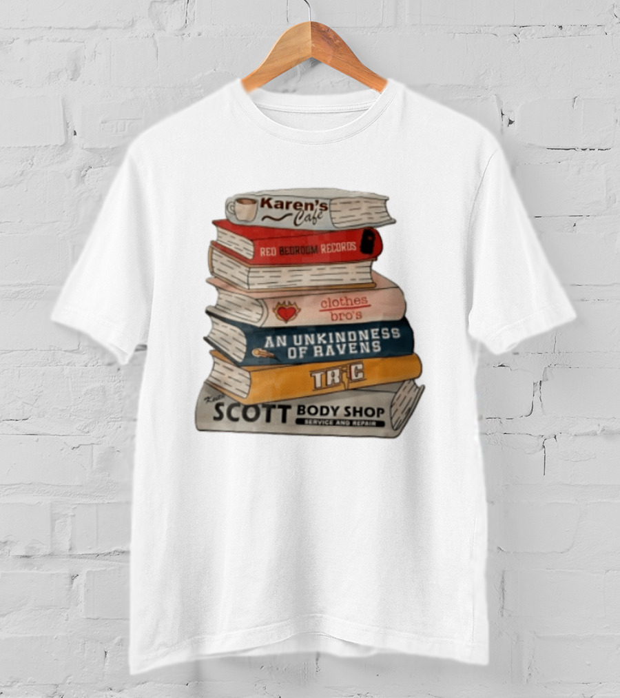 Karen's Cafe Red Bedroom Records Clothes Bros An Unkindness Of Ravens TRIC Keith Scott Body Shop T-Shirt