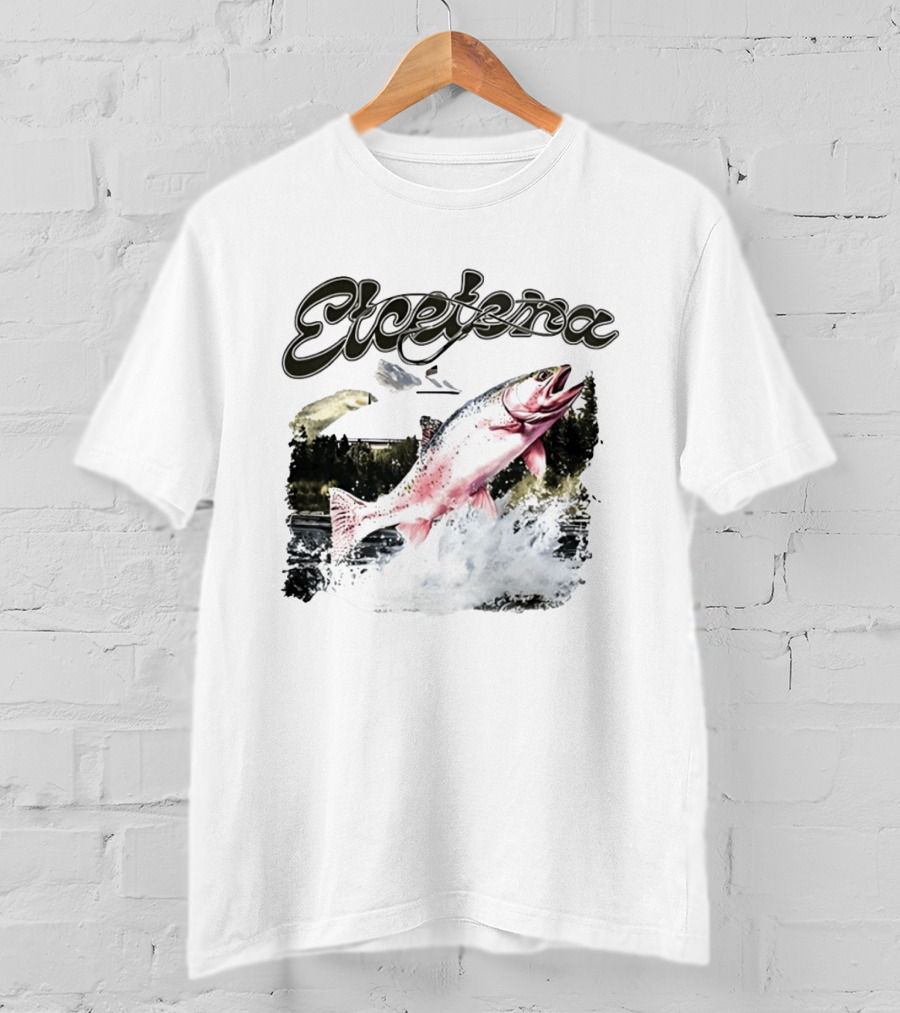 Etcetera Rainbow Trout Fishing Nature Scene T-Shirt