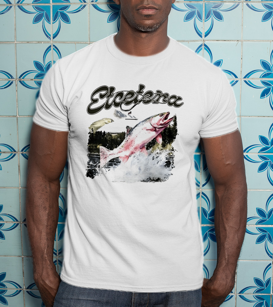 Etcetera Rainbow Trout Fishing Nature Scene T-Shirt