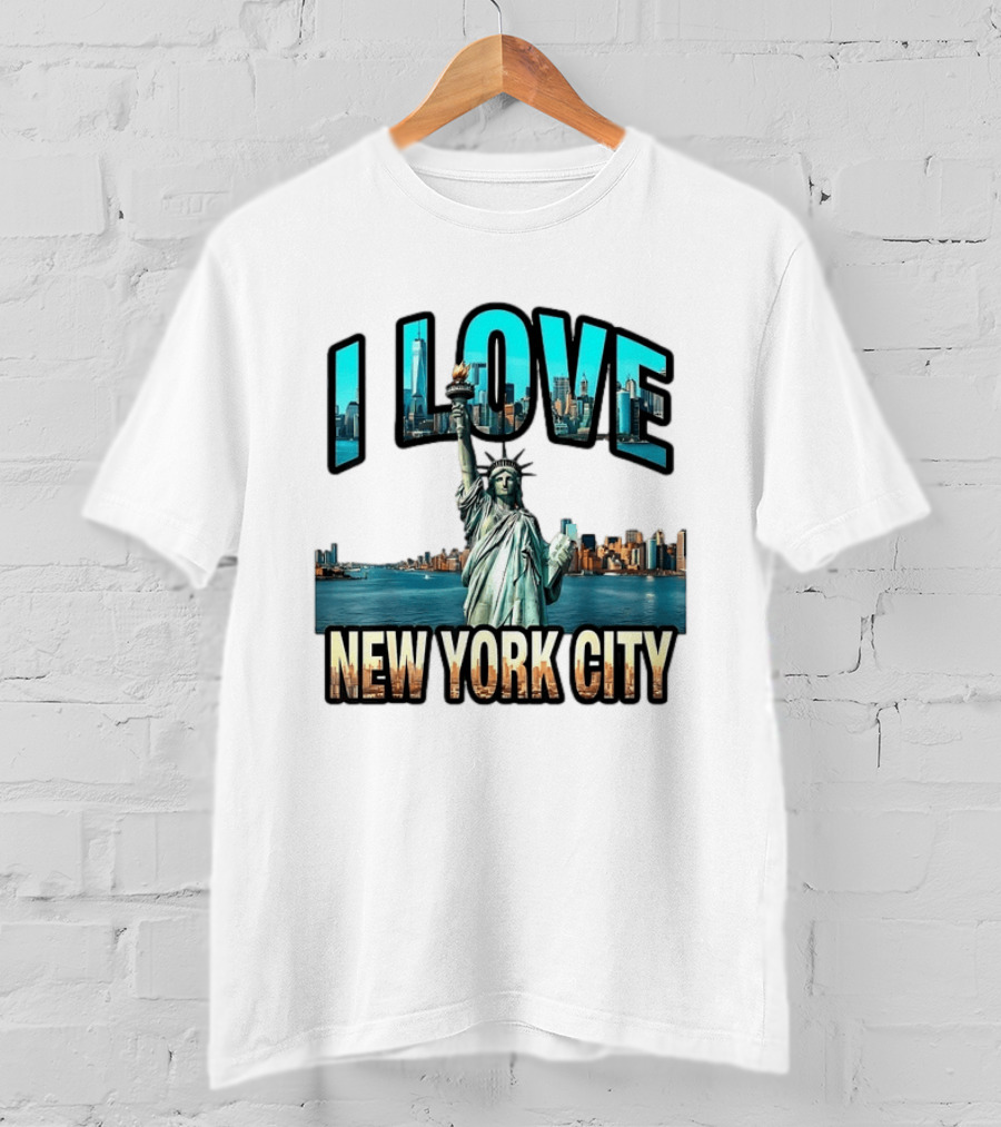 I Love New York City Statue Of Liberty Skyline T-Shirt