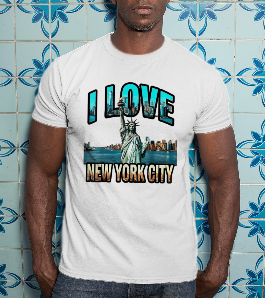I Love New York City Statue Of Liberty Skyline T-Shirt