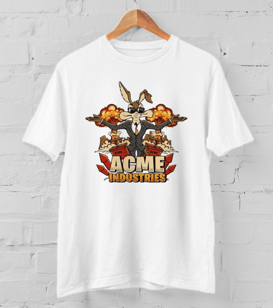 Wile E Coyote Acme Industries Suit Explosions T-Shirt