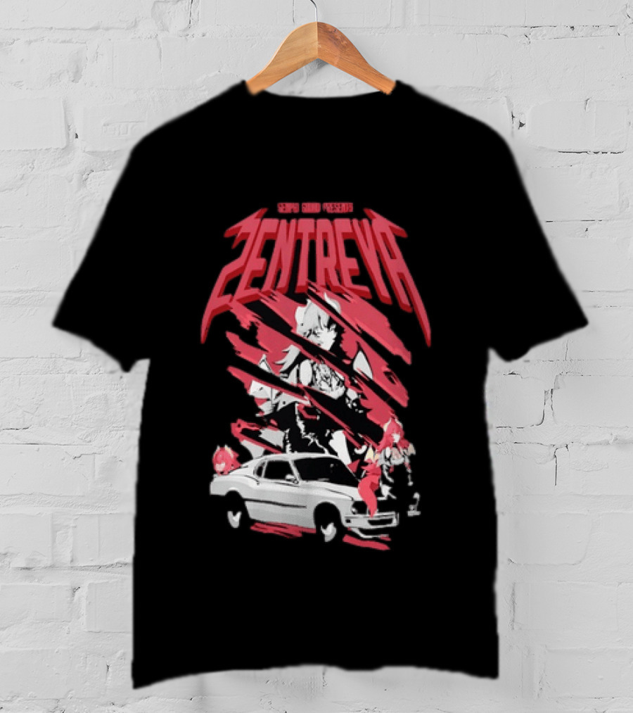 Zentreya Senpai Squad VTuber Anime Illustration With Sportscar And Manga T-Shirt