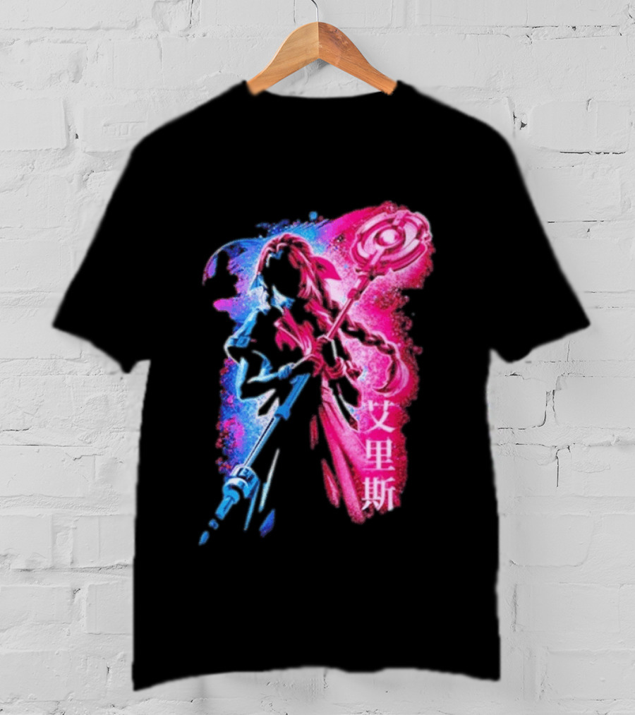 Aerith Gainsborough Final Fantasy VII Pink And Blue Japanese T-Shirt