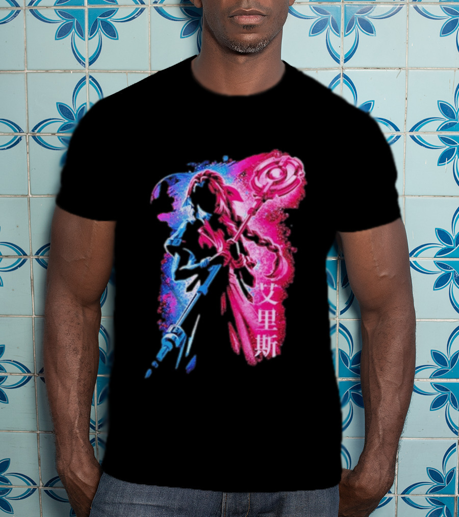 Aerith Gainsborough Final Fantasy VII Pink And Blue Japanese T-Shirt