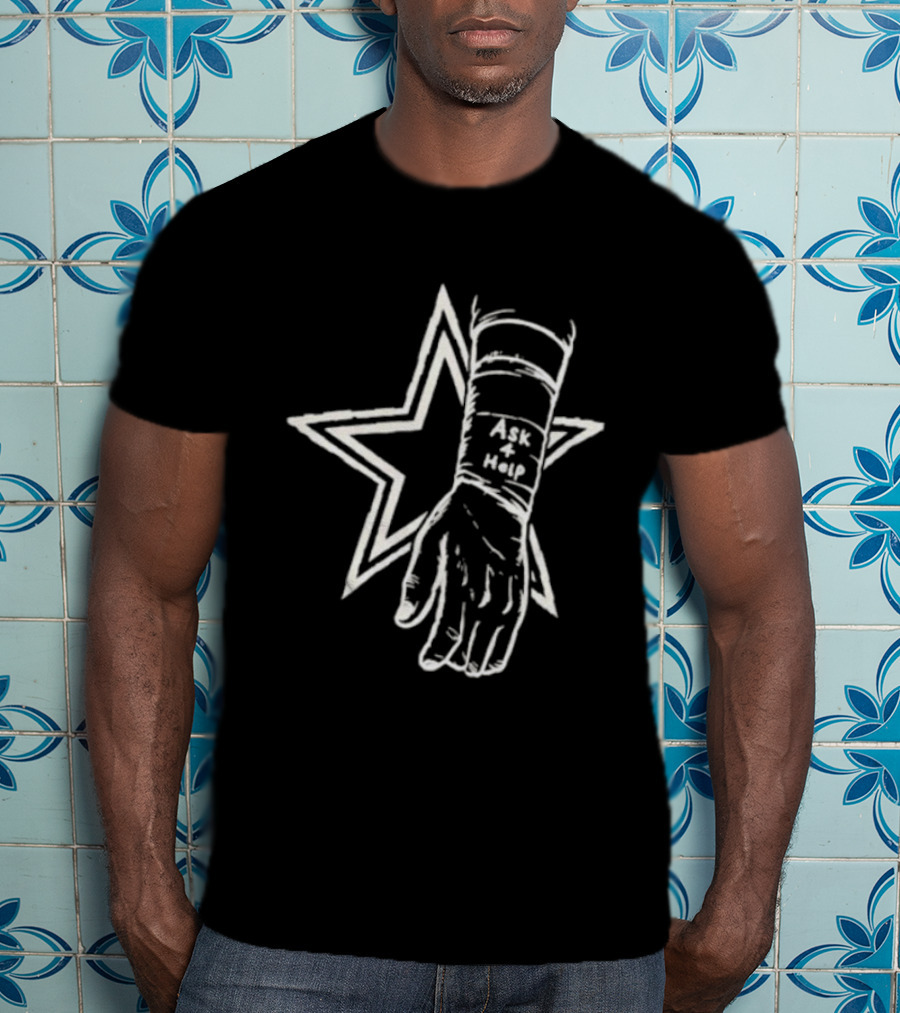 Ask 4 Help Star Hand Mental Health Awareness T-Shirt