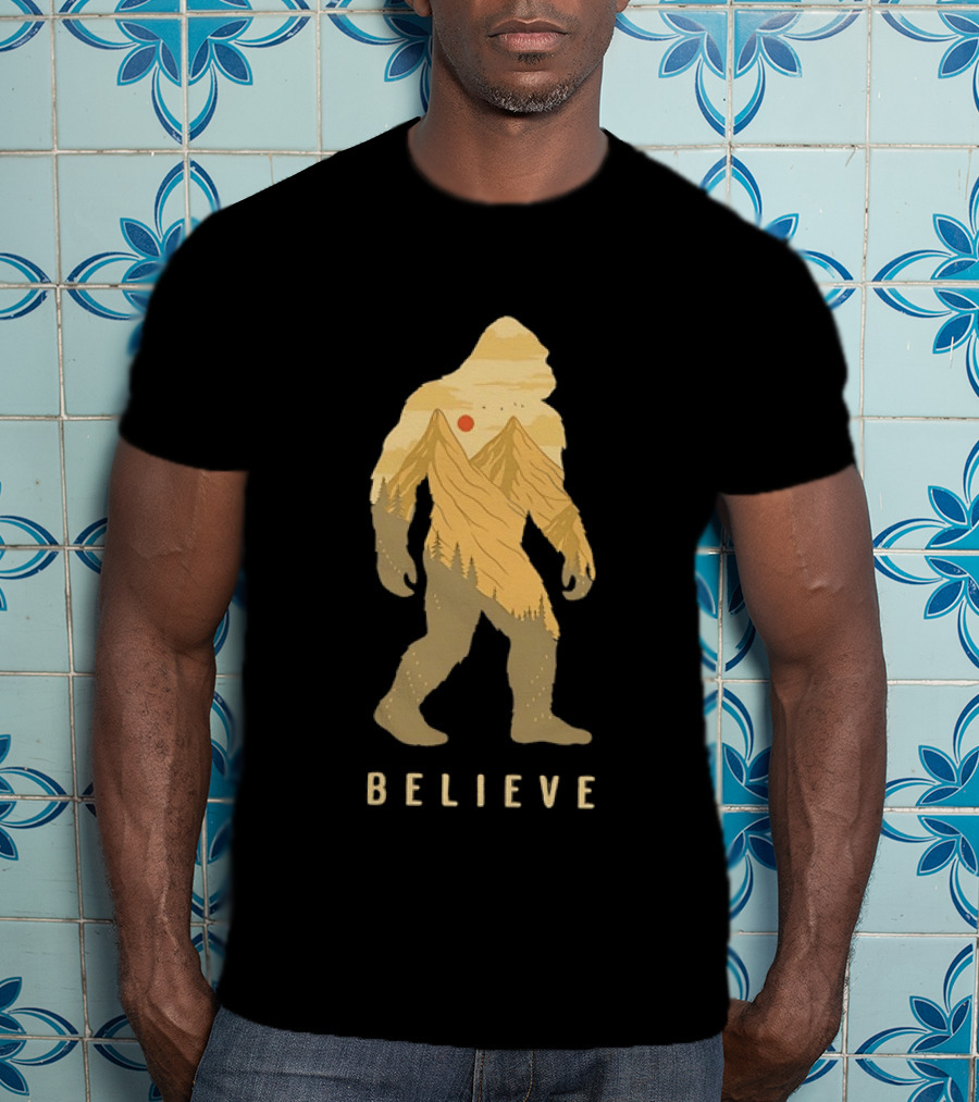 Believe Bigfoot Mountain Sasquatch T-Shirt