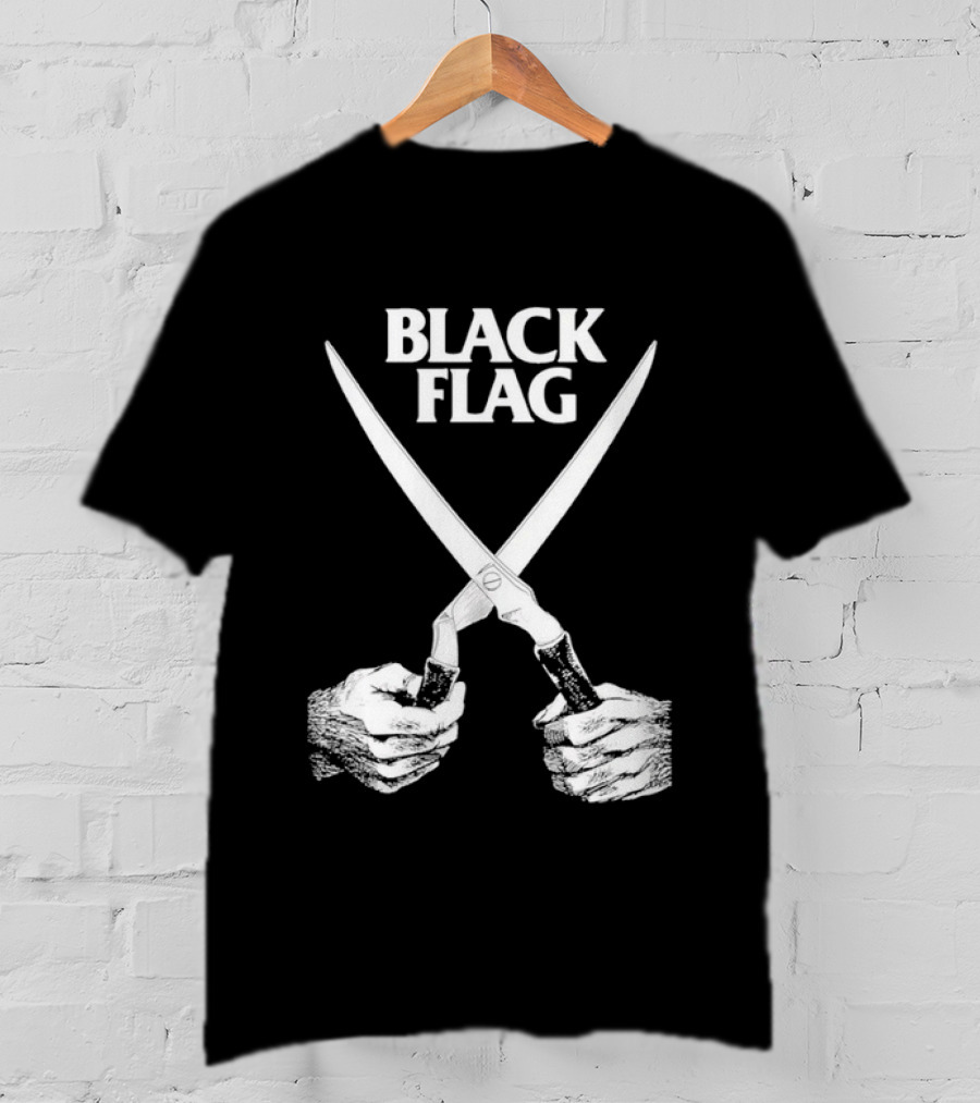 Black Flag Scissors Punk Rock Raymond Pettibon T-Shirt