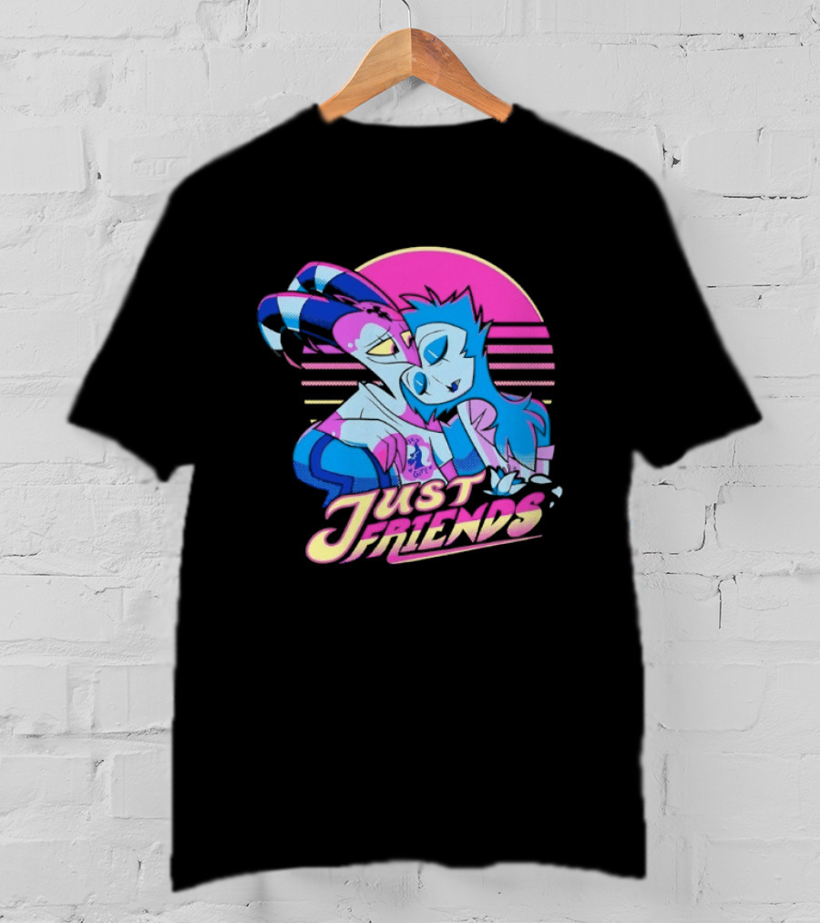 Just Friends Blitzø Stolas Helluva Boss Neon Sunset T-Shirt