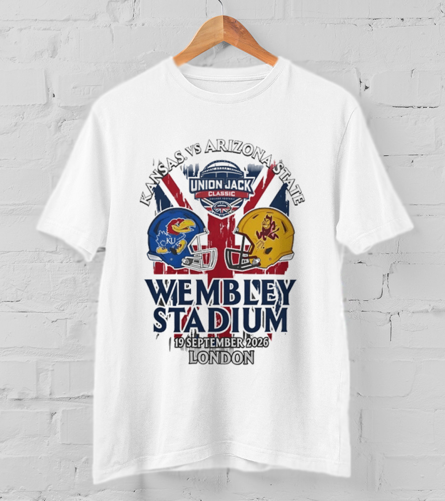 Kansas Vs Arizona State Union Jack Classic Wembley Stadium 19 September 2026 London T-Shirt