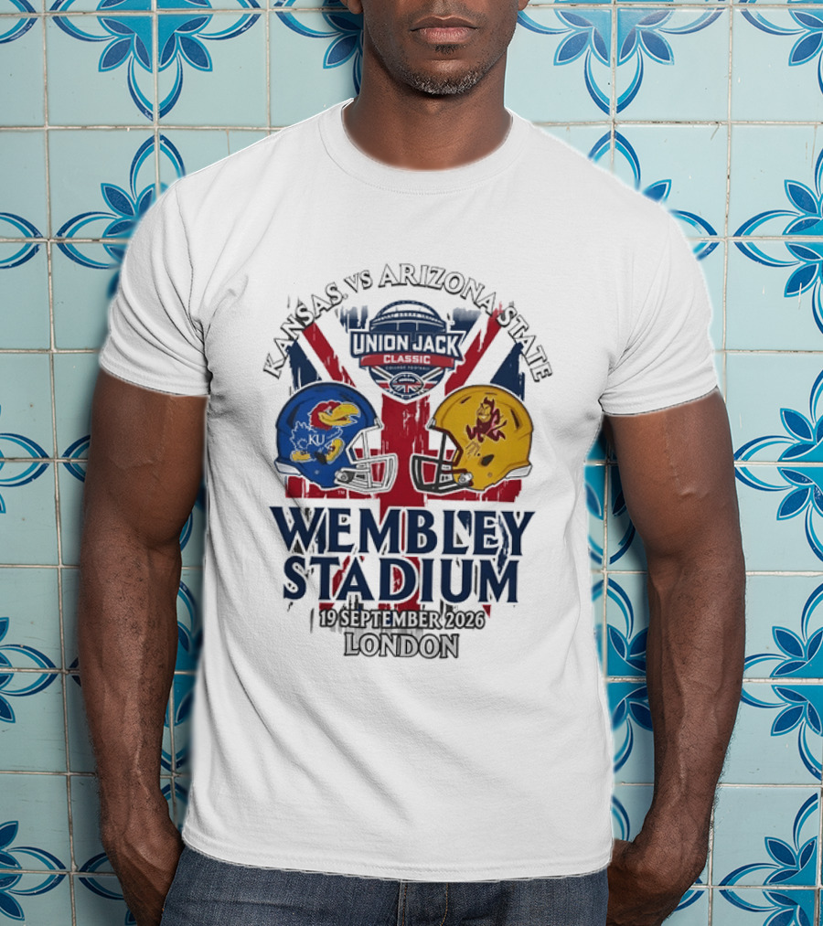 Kansas Vs Arizona State Union Jack Classic Wembley Stadium 19 September 2026 London T-Shirt
